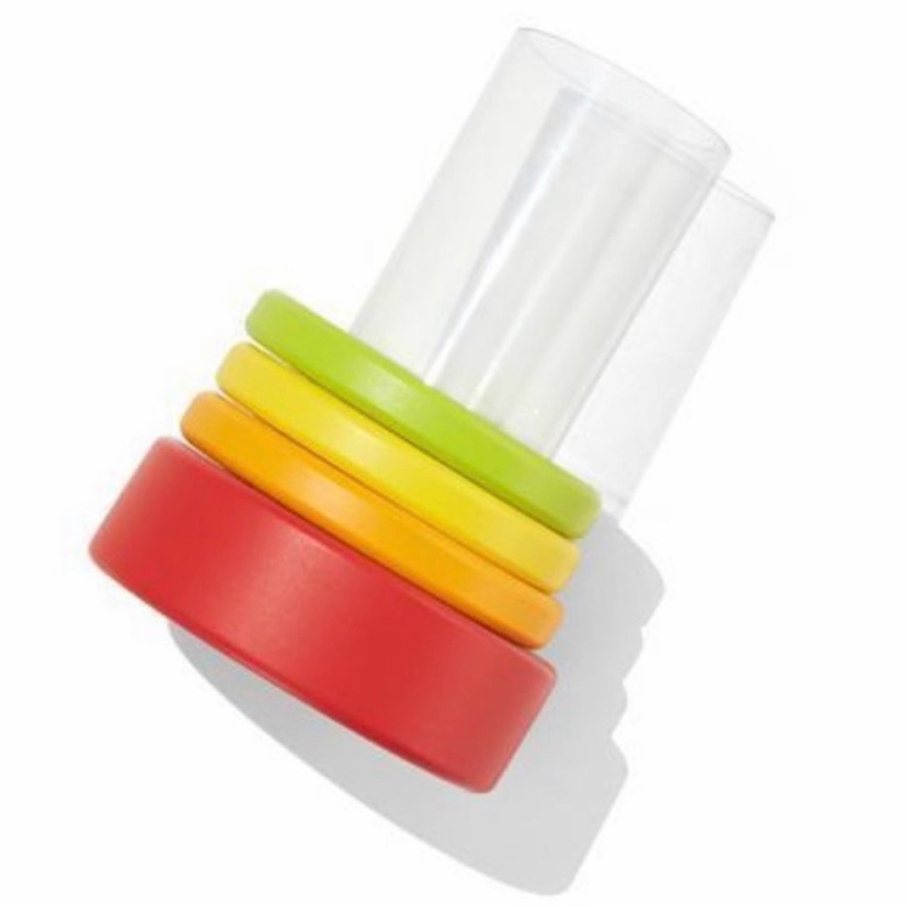 Lovevery Clear Tube with Stacking Rings Used Condition